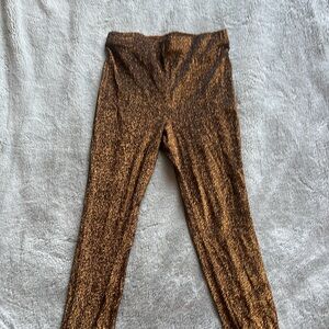 High rise bronze metallic leggings